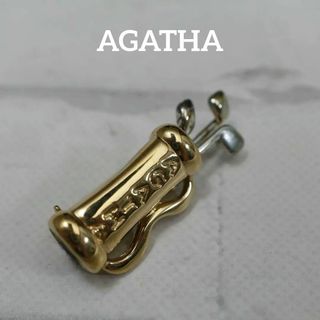 アガタ(AGATHA)の【匿名配送】AGATHA アガタ ブローチ ゴールド ゴルフ(ブローチ/コサージュ)