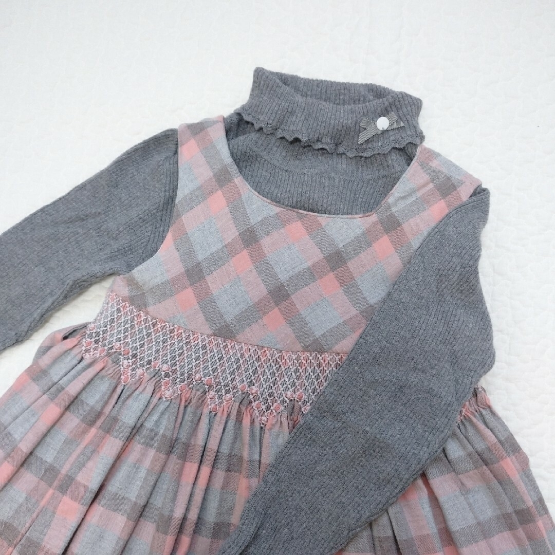 Kidiwi キディウィ スモッキング ワンピース 6A サンサカエプチ キッズ/ベビー/マタニティのキッズ服女の子用(90cm~)(ワンピース)の商品写真