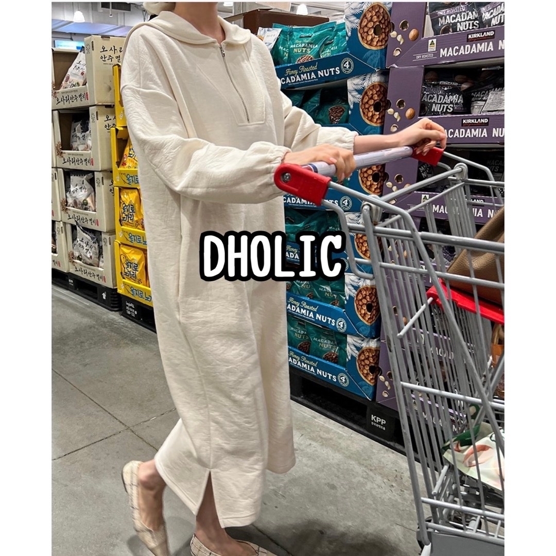 dholic(ディーホリック)の専用★お値下げ | シュシュ付| DHOLIC | ハーフジップワンピ レディースのワンピース(ロングワンピース/マキシワンピース)の商品写真