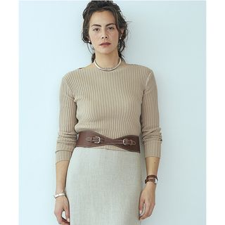 シー(SEA)のSEA VINTAGE ソフトコットンリブニット　ベージュ(カットソー(長袖/七分))