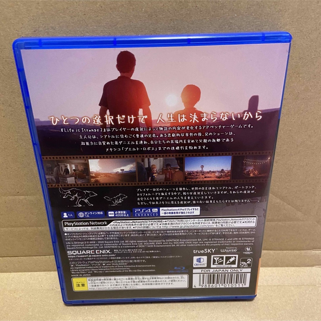 Life is Strange 2（ライフ イズ ストレンジ 2） PS4 エンタメ/ホビーのゲームソフト/ゲーム機本体(家庭用ゲームソフト)の商品写真