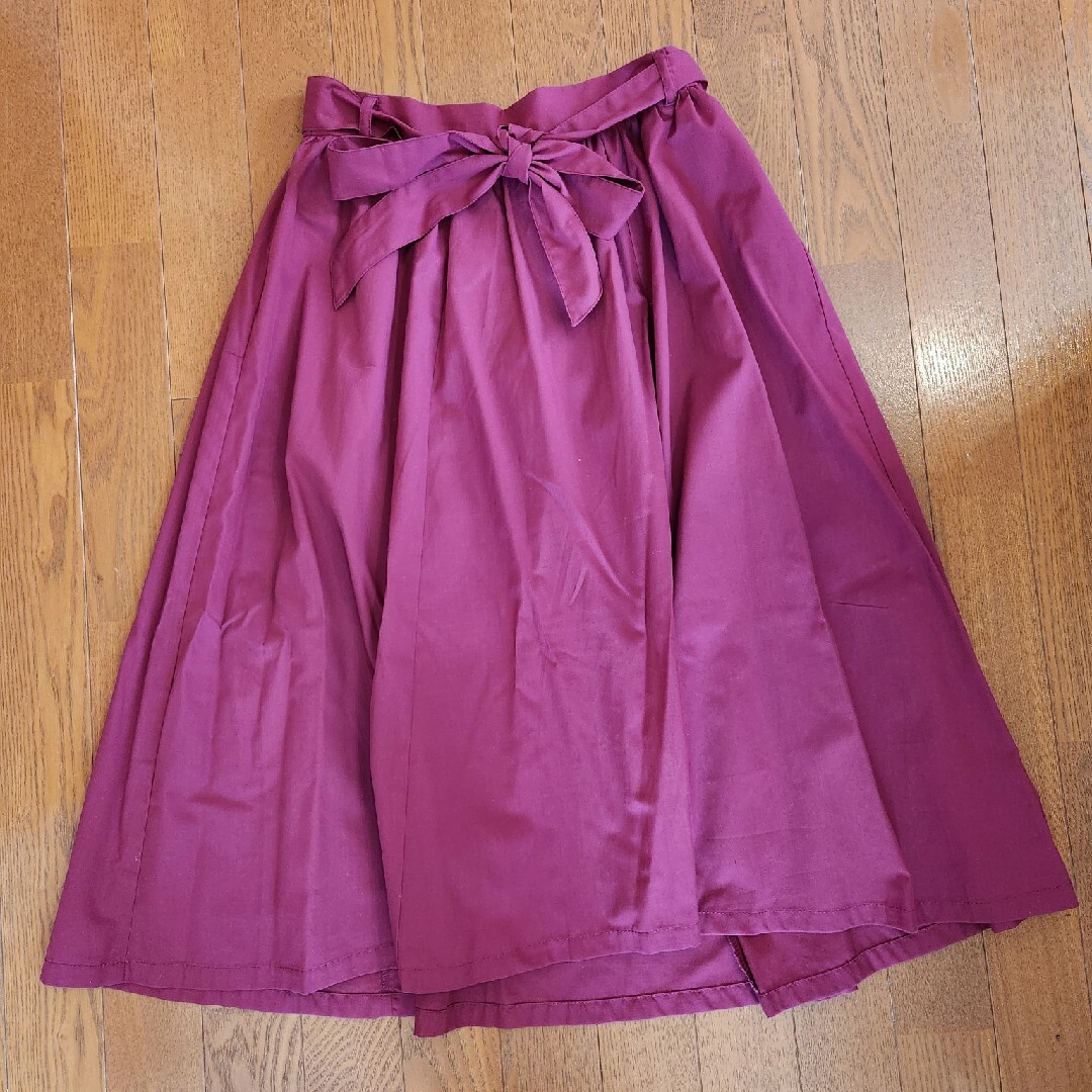 フレアスカート ピンクパープル レディースのスカート(ロングスカート)の商品写真