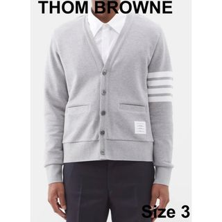 トムブラウン(THOM BROWNE)の【新品未使用】THOM BROWNE 4BAR コットンカーディガン サイズ3(カーディガン)