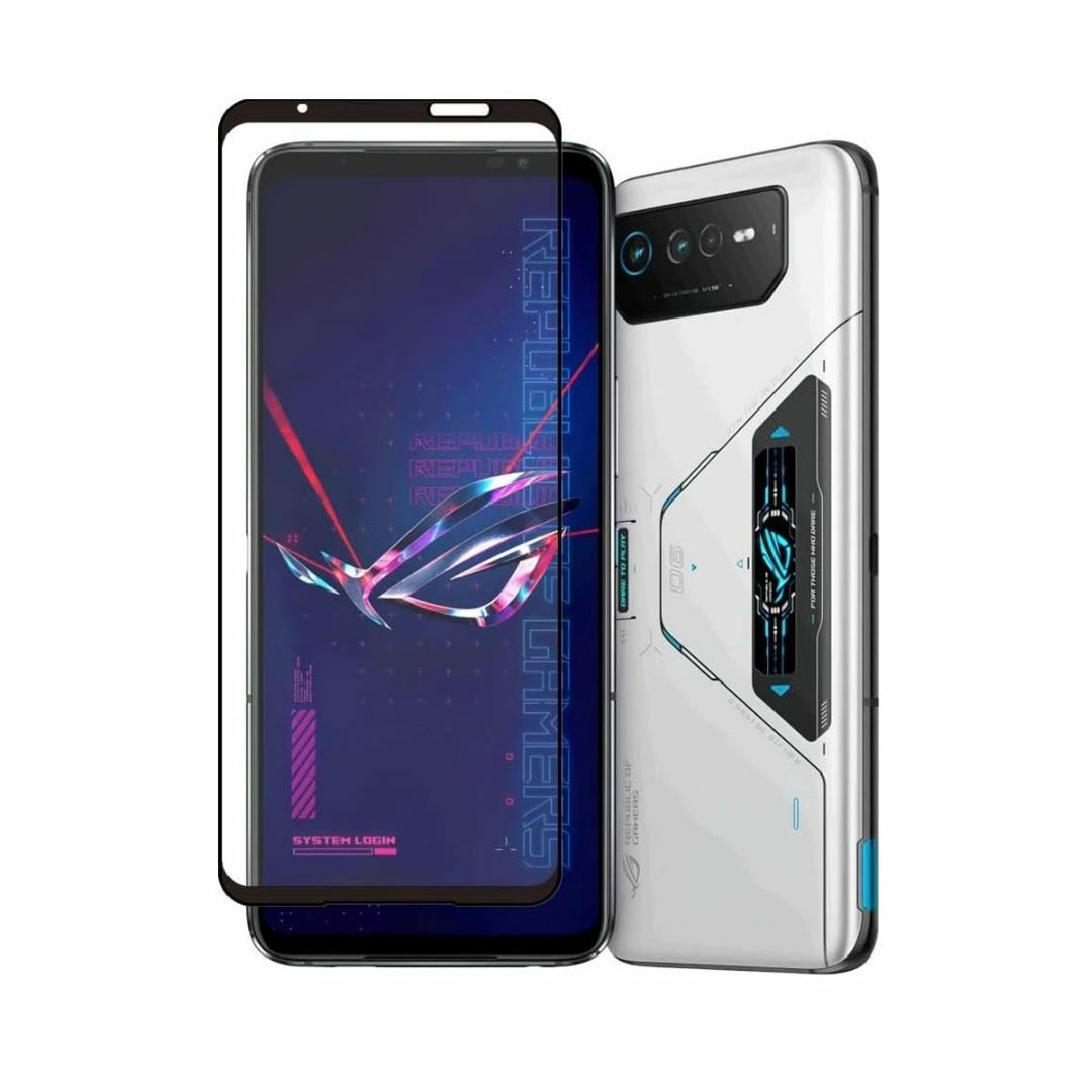 ROG Phone 6 6 7 7 PRO ガラス保護フィルム　枠黒 L190 スマホ/家電/カメラのスマホアクセサリー(保護フィルム)の商品写真