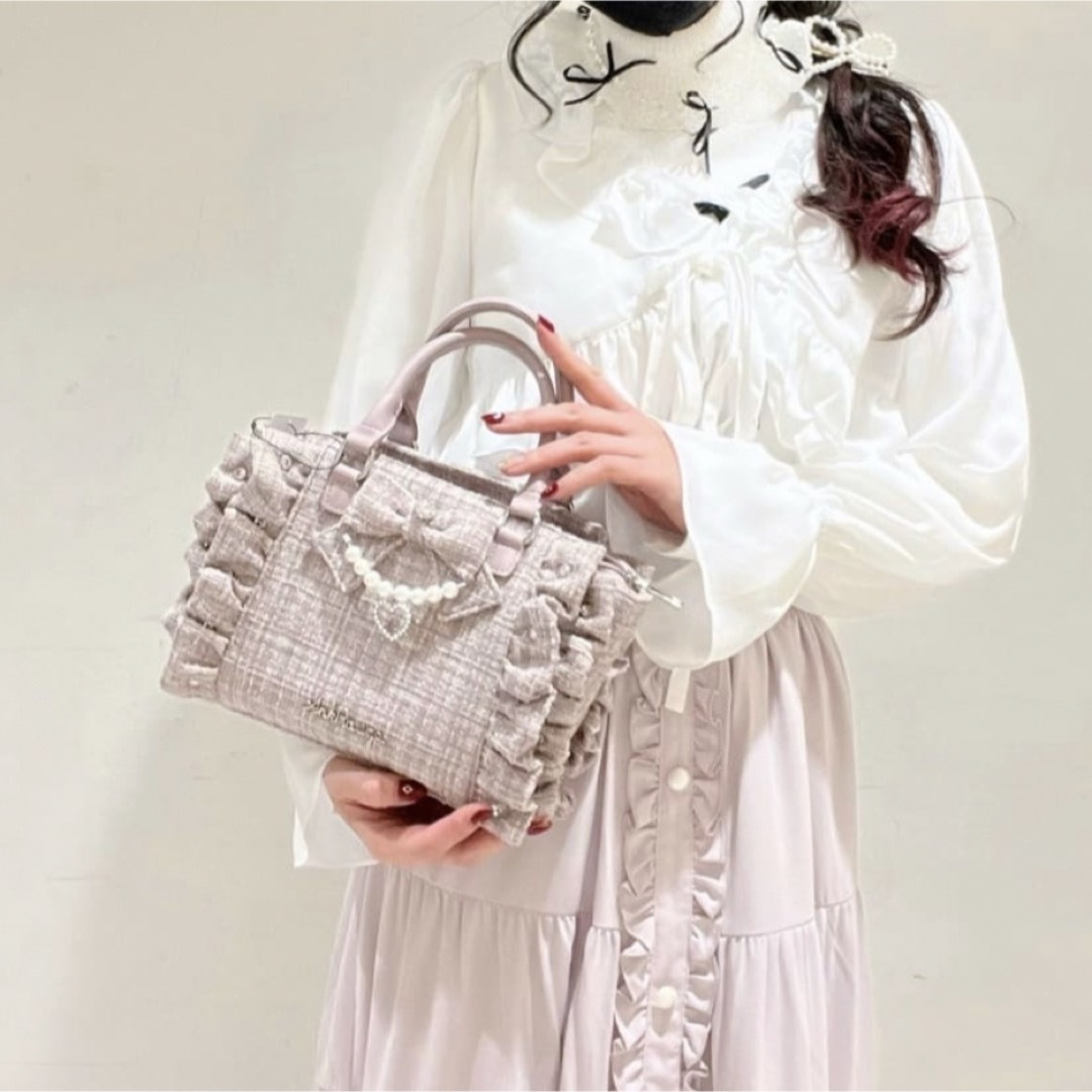 Ank Rouge - Ank Rouge☆最新・新品☆ツイードバッグ☆ピンク Ank Rouge - Ank Rouge☆最新・新品☆ツイードバッグ☆ピンク