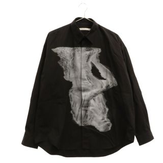 ジョンローレンスサリバン(JOHN LAWRENCE SULLIVAN)のJOHN LAWRENCE SULLIVAN ジョンローレンスサリバン OVERSIZED PRINT SHIRT オーバーサイズプリントロングスリーブ長袖シャツ ブラック 3A007-0221-20(シャツ)