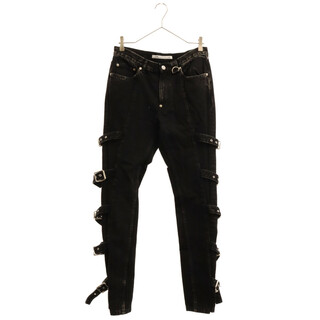 ジョンローレンスサリバン(JOHN LAWRENCE SULLIVAN)のJOHN LAWRENCE SULLIVAN ジョンローレンスサリバン 23SS Washed denim bondage pants ウォッシュドデニムボンテージパンツ ブラック 2B008-0322-37(デニム/ジーンズ)