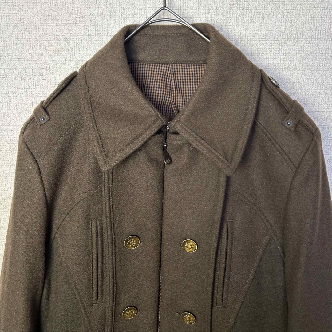 PPFM(ピーピーエフエム)のピーコート　ナポレオンジャケット　金　銀ボタン　ウール　古着　ヴィンテージ メンズのジャケット/アウター(ピーコート)の商品写真