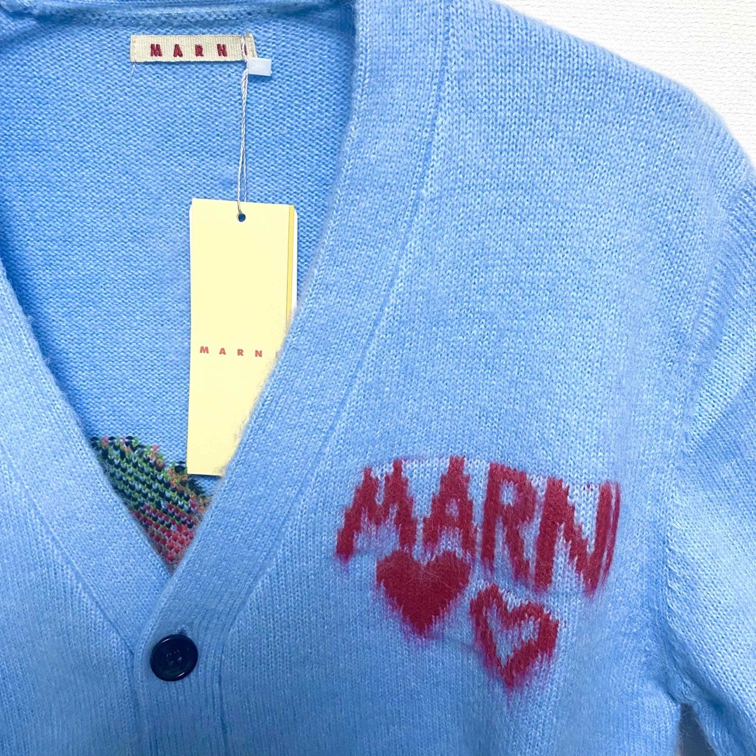 MARNI - MARNI マルニ ロゴ ストライプ カーディガン スーパー MARNI - MARNI マルニ ロゴ ストライプ カーディガン スーパー