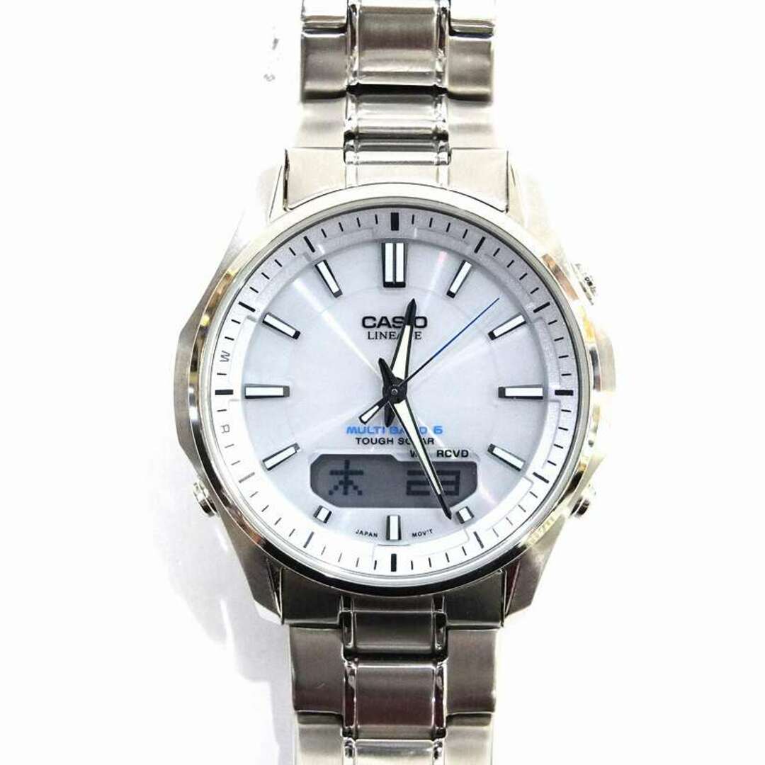 CASIO(カシオ)のCASIO カシオ リニエージ 時計 LCW-M100 メンズ クオーツ SS シルバー 白文字盤 アナデジ【中古】 JA-18102 メンズの時計(腕時計(アナログ))の商品写真