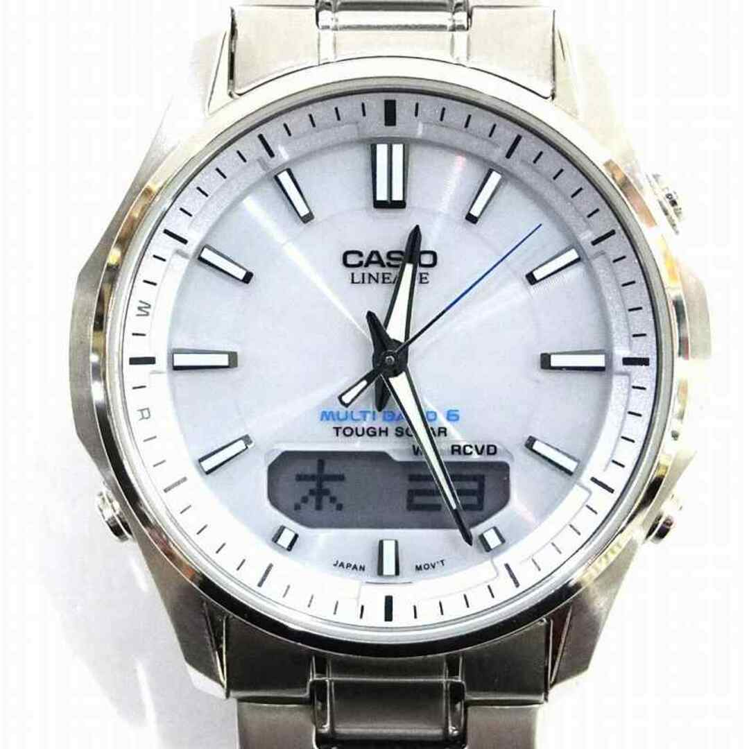 CASIO(カシオ)のCASIO カシオ リニエージ 時計 LCW-M100 メンズ クオーツ SS シルバー 白文字盤 アナデジ【中古】 JA-18102 メンズの時計(腕時計(アナログ))の商品写真