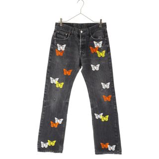 About Dreams アバウトドリームズ Butterfly Denim バタフライペイントデニムパンツ リーバイスリメイク ブラック(デニム/ジーンズ)