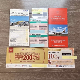 JAL 2枚 ANA 1枚　株主優待券　最新版(航空券)