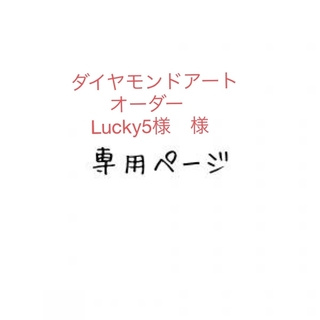 Lucky5様　様　樹脂ビーズダイヤモンドアートオーダー(アート/写真)