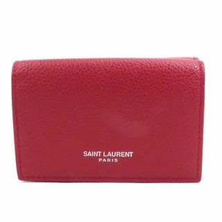 サンローラン(Saint Laurent)のサンローラン SAINT LAURENT 三つ折り財布 レザー レッド ユニセックス 送料無料【中古】 h29934f(財布)