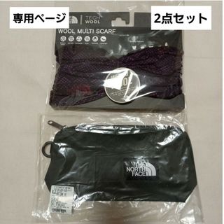 ザノースフェイス(THE NORTH FACE)のノースフェイス　ネックウォーマー(パープル)・ミニマルチポーチ(チャコー)　各1(マフラー/ショール)