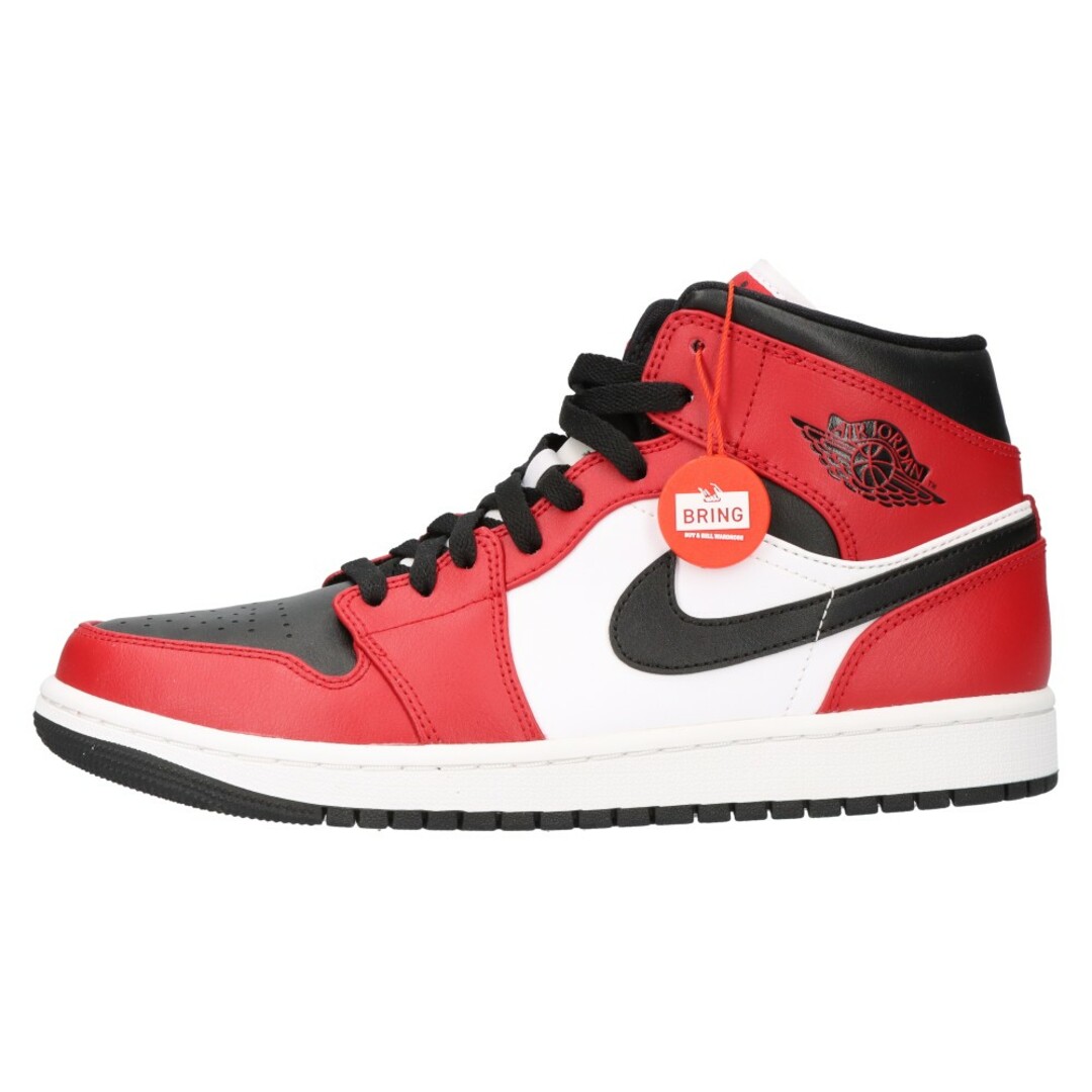 NIKE ナイキ AIRJORDAN 1 MID BRED TOE エアジョーダン1 ブレッド トゥ ハイカットスニーカー 554724-069 US8.5/26.5cm ホワイト/レッド105センチ甲