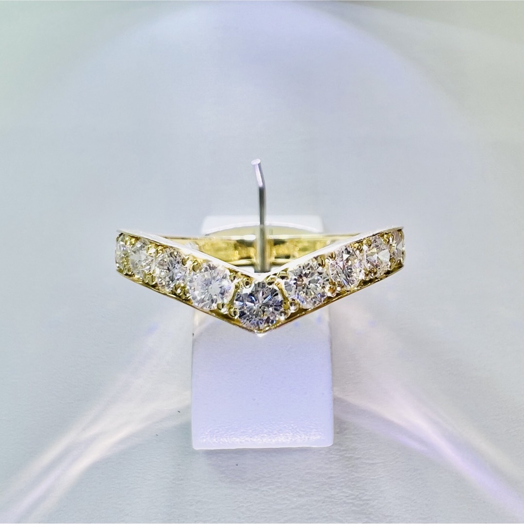 V字リング☆K18/K18PG/PTダイヤモンドリング D:1.00ct レディースのアクセサリー(リング(指輪))の商品写真