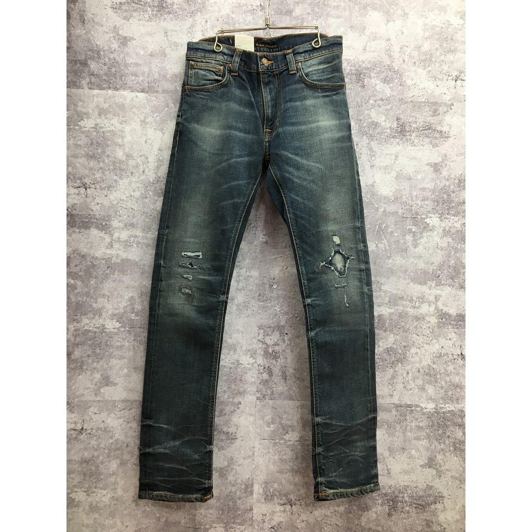 パンツNUDIE JEANS THIN FINN ヌーディージーンズ ダメージ加工 ストレッチデニムパンツ【3262-004】