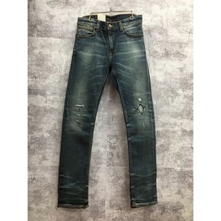 ヌーディジーンズ(Nudie Jeans)のNUDIE JEANS THIN FINN ヌーディージーンズ ダメージ加工 ストレッチデニムパンツ【3262-004】(デニム/ジーンズ)