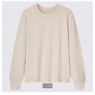 ユニクロ(UNIQLO)のユニクロ ソフトニットパフスリーブT 長袖　M(Tシャツ/カットソー(七分/長袖))