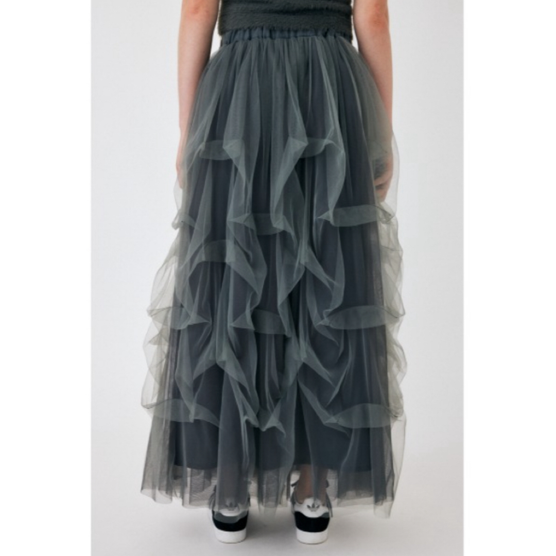 SNIDEL(スナイデル)のトレンドmoussy マウジーVOLUME TULLE ロングスカート　チュール レディースのスカート(ロングスカート)の商品写真