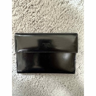 プラダ(PRADA)のPRADA プラダ　ガラスレザー財布　三つ折り財布(財布)