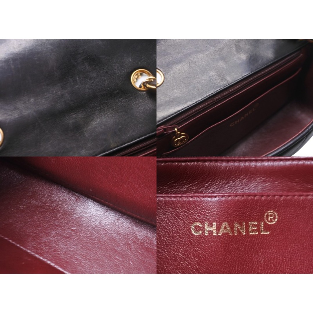 CHANEL(シャネル)のCHANEL シャネル チェーンショルダーバッグ マトラッセ ダイアナ 22 3番台 ラムスキン ブラック ゴールド金具 美品 中古 57421 レディースのバッグ(ハンドバッグ)の商品写真