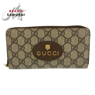 極美品】GUCCI ラウンド長財布 シェリーライン GGキャンバス ウェブ-