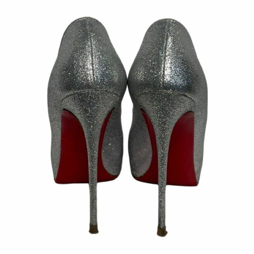 Christian Louboutin(クリスチャンルブタン)の★大人気★ルブタン　パンプス　ハイヒール　オープントゥ　厚底　グリッター36.5 レディースの靴/シューズ(ハイヒール/パンプス)の商品写真