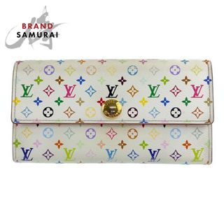 ルイヴィトン(LOUIS VUITTON)のLOUIS VUITTON ルイヴィトン モノグラムマルチカラー ポルトフォイユ サラ ホワイト 白 マルチカラー ゴールド金具 レザー M93744 長財布 ロングウォレット レディース 403827 【中古】(財布)