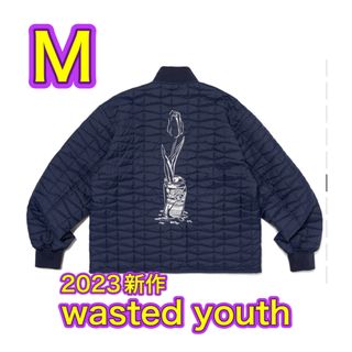 ヒューマンメイド(HUMAN MADE)のwasted youth キルト パフ ジャケット ネイビー M(ダウンジャケット)