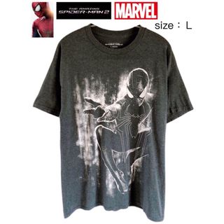 マーベル(MARVEL)のアメイジング・スパイダーマン2　Tシャツ　L　グレー　USA古着(Tシャツ/カットソー(半袖/袖なし))