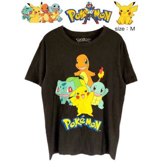 ポケモン(ポケモン)のPokémon　ポケモン　Tシャツ　M　黒　USA古着(Tシャツ/カットソー(半袖/袖なし))