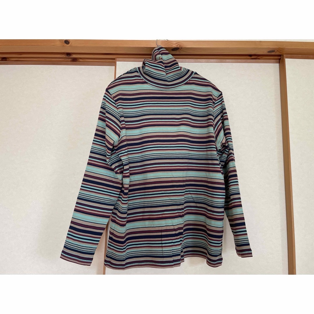 BEAMS BOY(ビームスボーイ)のBEAMS BOY / マルチ ボーダー リブ タートルネック カットソー レディースのトップス(Tシャツ(長袖/七分))の商品写真