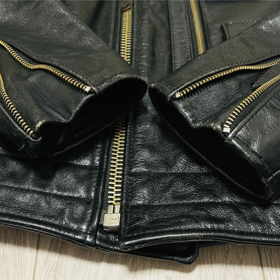 AVIREX(アヴィレックス)の【希少】アヴィレックス　ダブルライダース　レザージャケット　S ブラック　黒　M メンズのジャケット/アウター(ライダースジャケット)の商品写真