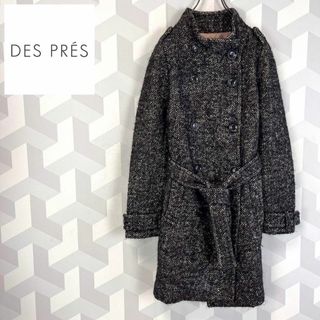 デプレ(DES PRES)の【デプレ】美品日本製 ウールアルパカ ツイード ダブル コート トゥモローランド(ロングコート)