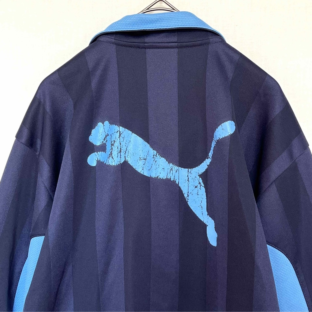 PUMAジャージ 上下セット ネイビーブルー 刺繍ロゴ プリント Mサイズ