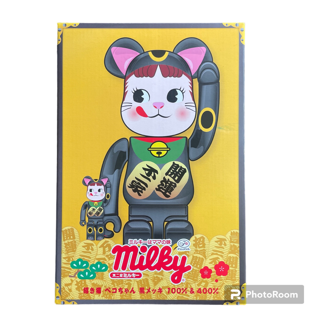 BE@RBRICK ペコちゃん 黒メッキ 100% & 400% ベアブリック