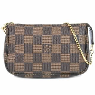 ルイヴィトン(LOUIS VUITTON)の本物 ルイヴィトン LV LOUIS VUITTON ミニ ポシェットアクセソワール ダミエエベヌ ハンドバッグ ポーチ ブラウン N58009 Pochette Accessoires ビトン バッグ 中古(ポーチ)