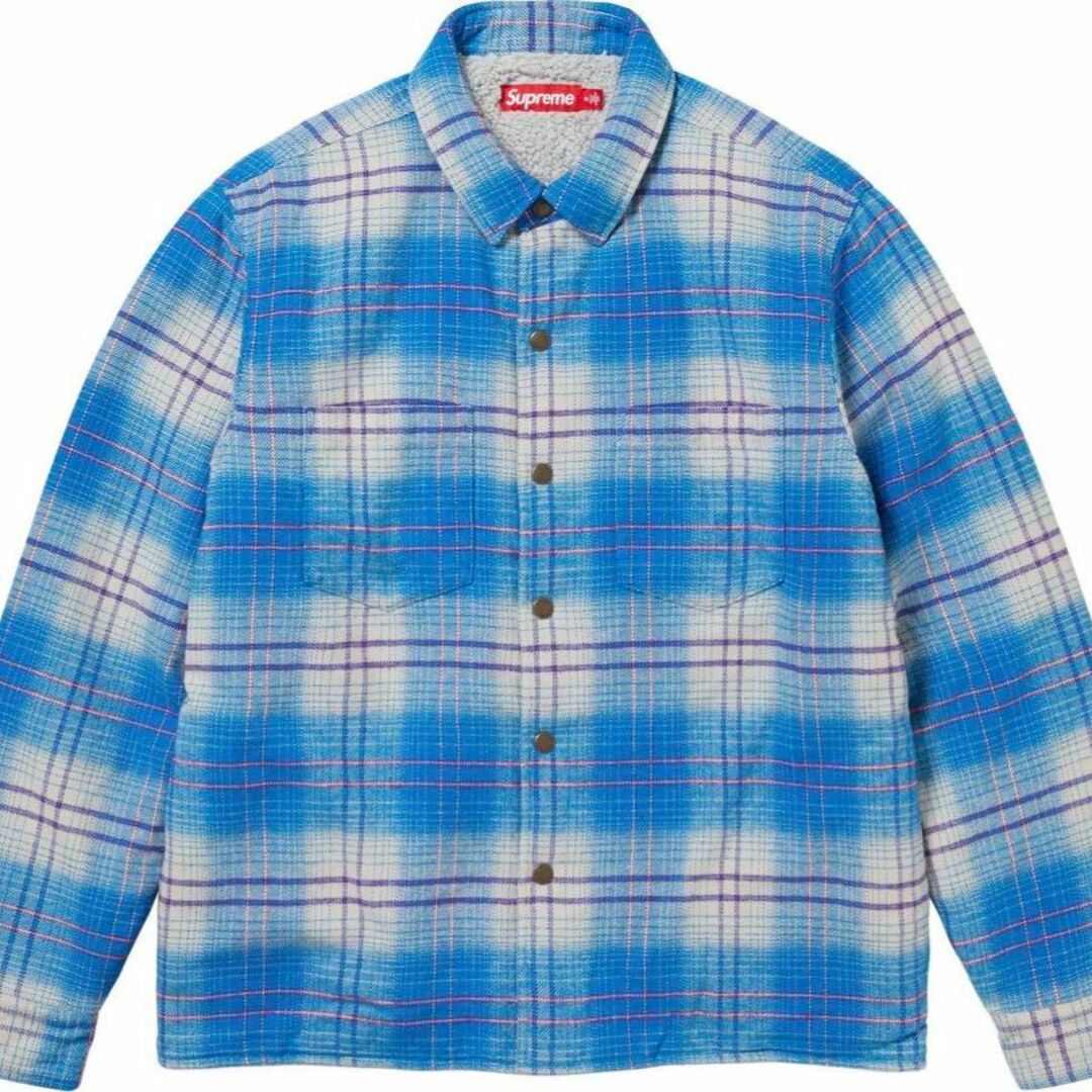 Supreme Lined Flannel Snap Shirt Blue XL