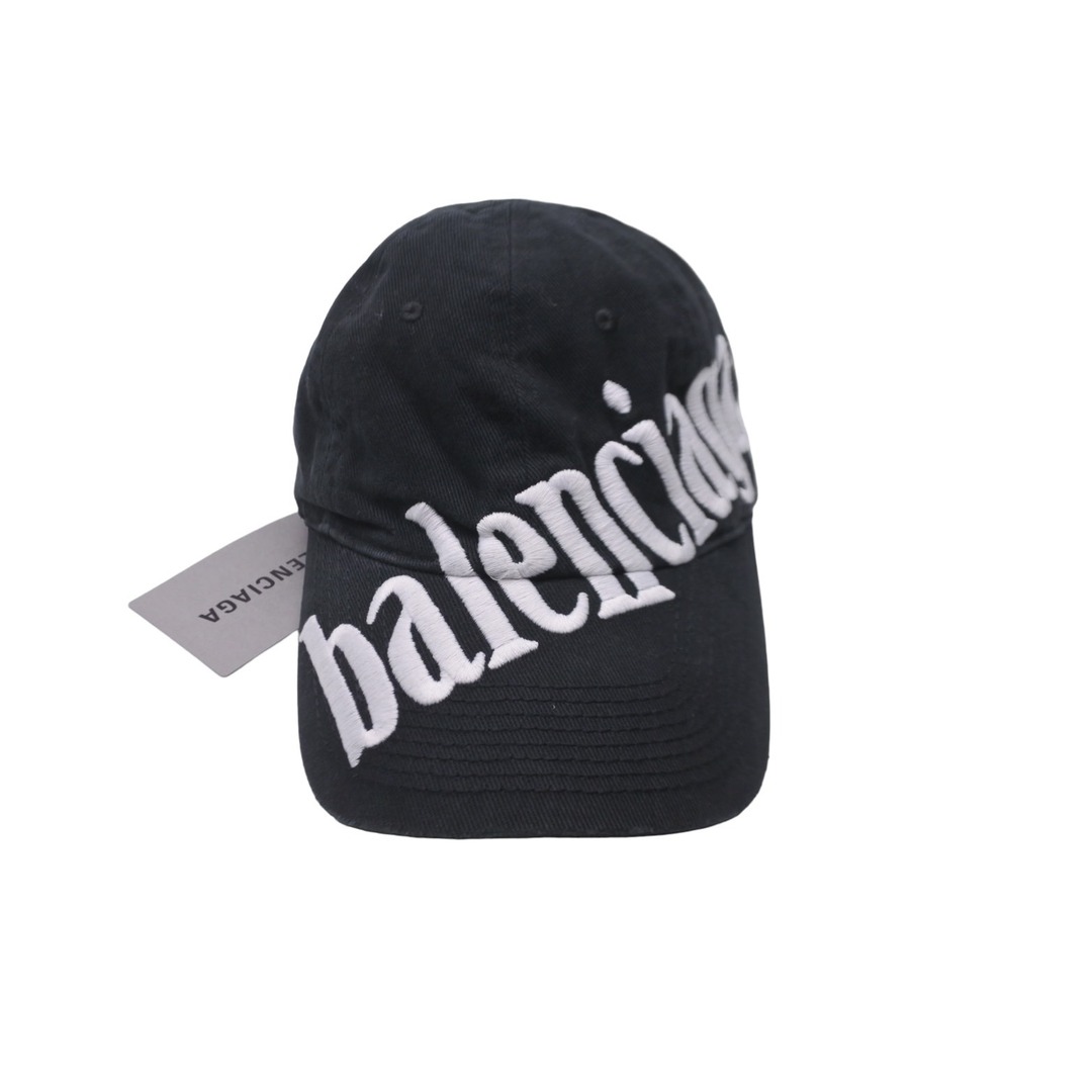 未使用品 BALENCIAGA バレンシアガ キャップ DIAGONAL CAP 22SS680738 410B2 帽子 ブラック コットン サイズS  57329頭回り