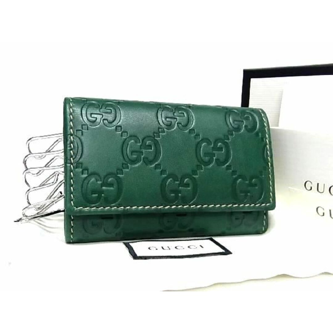 Gucci(グッチ)の■新品■未使用■ GUCCI グッチ 150402 GG柄 グッチシマ レザー 6連 キーケース 鍵入れ メンズ レディース グリーン系 AT0596  メンズのファッション小物(その他)の商品写真