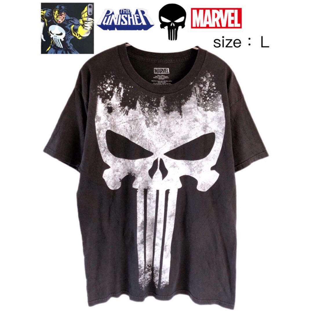 MARVEL(マーベル)のThe Punisher　パニッシャー　Tシャツ　L　黒　USA古着 メンズのトップス(Tシャツ/カットソー(半袖/袖なし))の商品写真