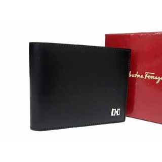 サルヴァトーレフェラガモ(Salvatore Ferragamo)の■新品■未使用■ Salvatore Ferragamo フェラガモ レザー 二つ折り 財布 ウォレット 札入れ カード入れ ブラック系 BF3847 (長財布)