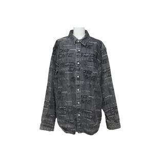 シュプリーム(Supreme)のシュプリーム SUPREME DIMESIONS LOGO DENIM SHIRT ディメンションロゴ デニムシャツ 2019AW 総柄 M 美品 中古 57283(シャツ)