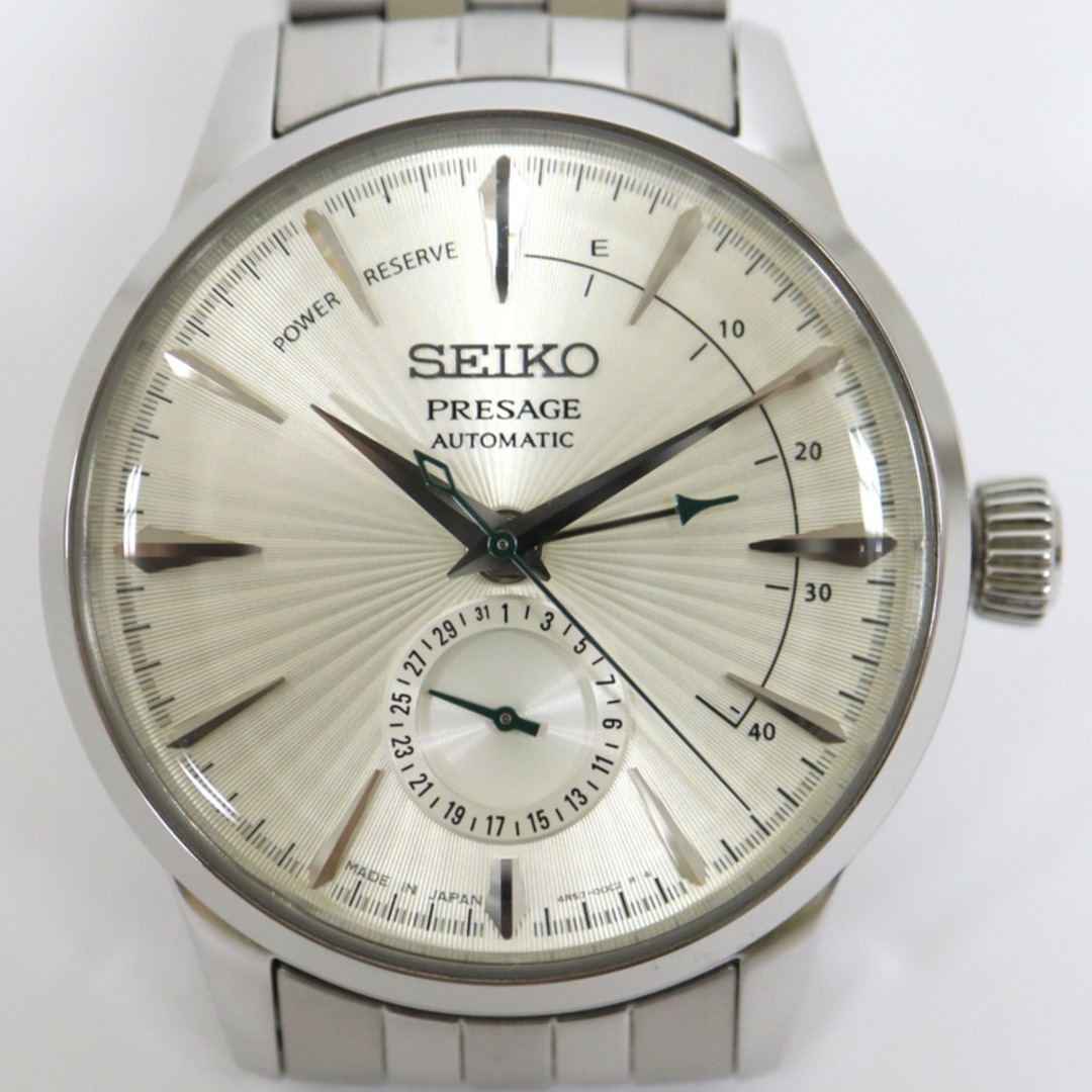 仕様【SEIKO】セイコー プレサージュ カクテルタイム 自動巻き腕時計 スケルトン SS ホワイト文字盤 4R57-00E0/kr11159ik
