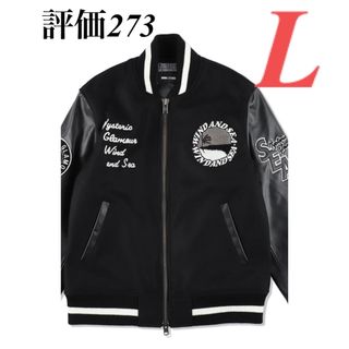 ウィンダンシー(WIND AND SEA)のヒステリックグラマー X WDS VARSITY JACKET BLACK l(スタジャン)