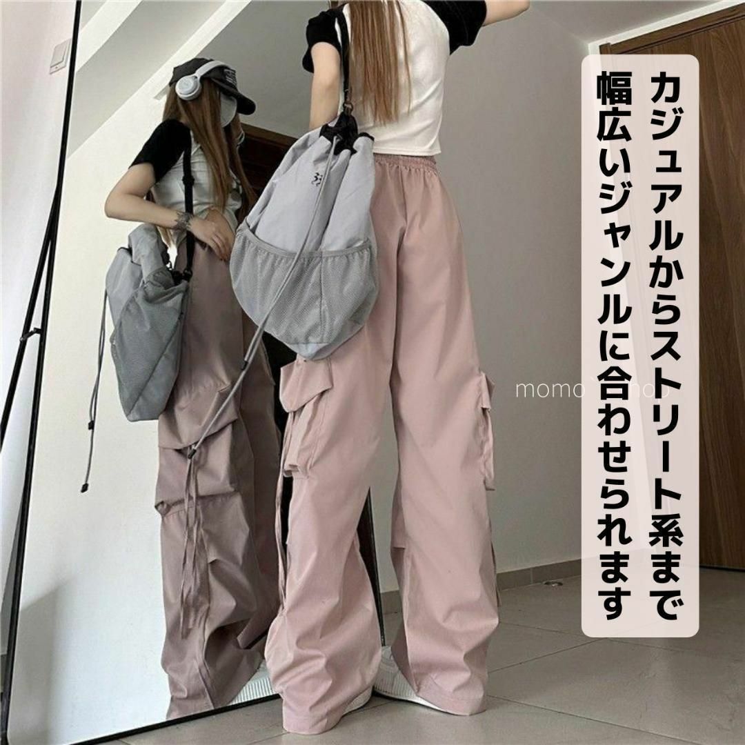 大人気】3XL ワイド シルエット カーゴパンツ ダンス ナイロン パンツ