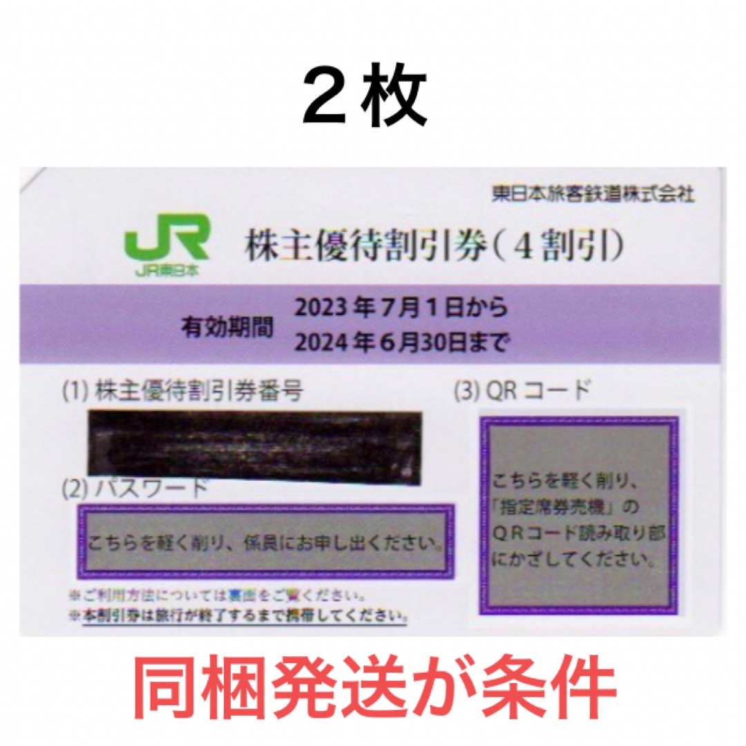 JR東日本株主優待サービス券２枚一組????JR東日本株主優待割引券????No.Z1a